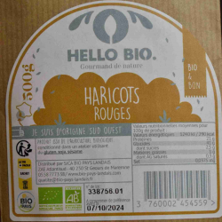 Haricot sec rouge etiquette Bio ( 500 grs )