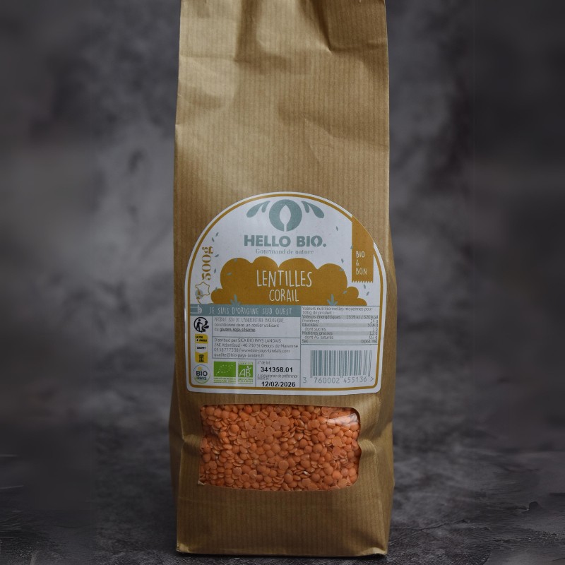 Lentilles Corail bio (500 g) - Image du produit Lentilles Corail bio (500 g) - Image du produit